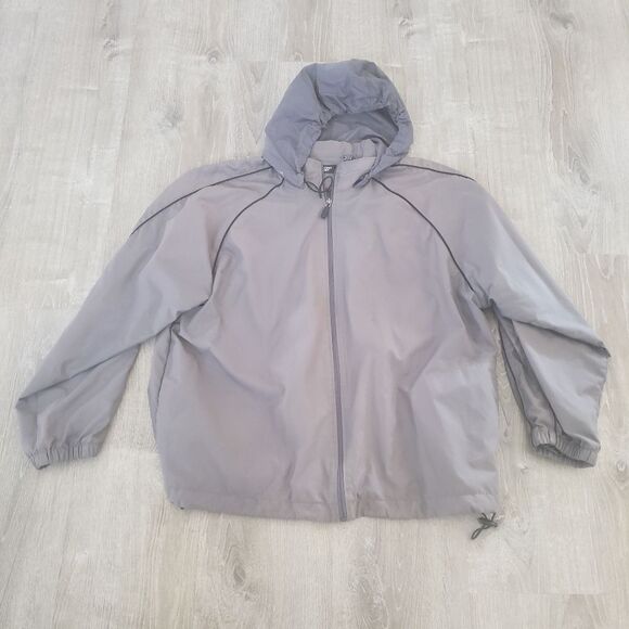 Ashford Sport Gray Long Sleeve Hooded Windbreaker Full Zip Jacket Mens Size XL - Picture 1 of 14